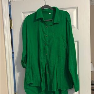 Green Button-Up Shirt